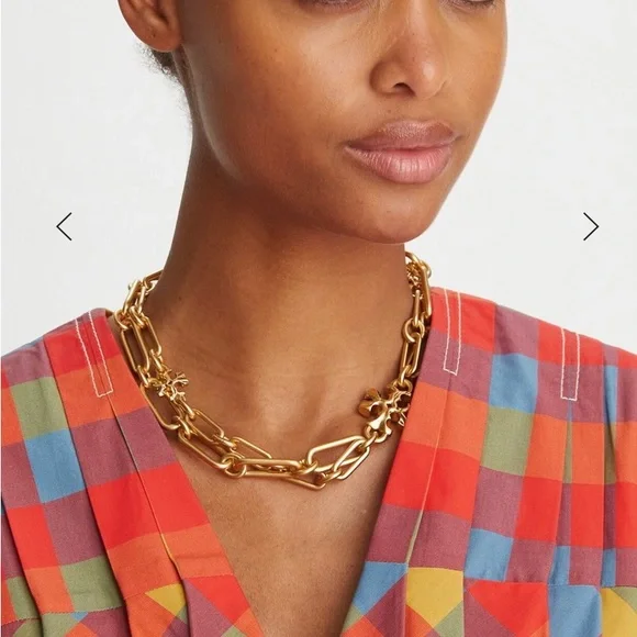 NWT Tory Burch ROXANNE CHAIN LAYERED NECKLACE - Picture 1 of 2